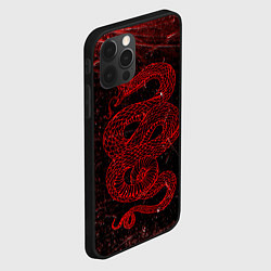 Чехол для iPhone 12 Pro Max Красная Змея Red Snake Глитч, цвет: 3D-черный — фото 2