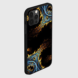 Чехол для iPhone 12 Pro Max Огненные фракталы 3d, цвет: 3D-черный — фото 2