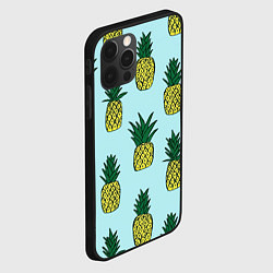 Чехол для iPhone 12 Pro Max Рисунок ананасов, цвет: 3D-черный — фото 2