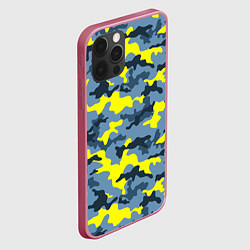 Чехол для iPhone 12 Pro Max Камуфляж Жёлто-Голубой, цвет: 3D-малиновый — фото 2