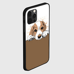Чехол для iPhone 12 Pro Max Грустный Щенок Бигля, цвет: 3D-черный — фото 2