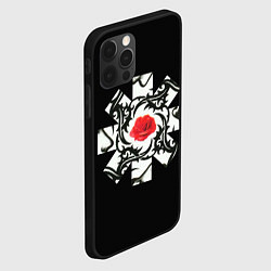 Чехол для iPhone 12 Pro Max RHCP Logo Red Rose, цвет: 3D-черный — фото 2