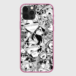 Чехол для iPhone 12 Pro Max Manga Ahegao 2 0, цвет: 3D-малиновый