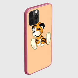 Чехол для iPhone 12 Pro Max Веселый Удивленный Тигренок, цвет: 3D-малиновый — фото 2