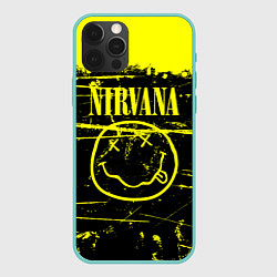 Чехол для iPhone 12 Pro Max NIRVANA гранж, цвет: 3D-мятный