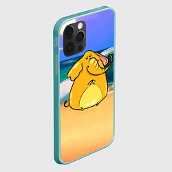 Чехол для iPhone 12 Pro Max Желтый слон, цвет: 3D-мятный — фото 2