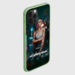 Чехол для iPhone 12 Pro Max Джуди Cyberpunk 2077, цвет: 3D-салатовый — фото 2