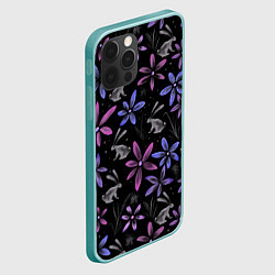 Чехол для iPhone 12 Pro Max Зайцы в ночном саду, цвет: 3D-мятный — фото 2