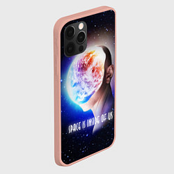Чехол для iPhone 12 Pro Max Космос внутри нас, цвет: 3D-светло-розовый — фото 2