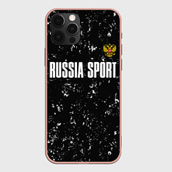 Чехол для iPhone 12 Pro Max РОССИЯ - ГЕРБ Russia Sport, цвет: 3D-светло-розовый