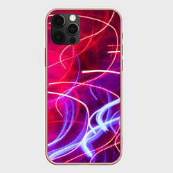 Чехол для iPhone 12 Pro Max Неоновые огни Абстракция, цвет: 3D-светло-розовый