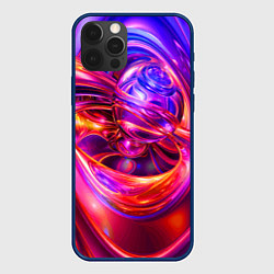 Чехол для iPhone 12 Pro Max Abstract color neon composition Абстрактная неонов, цвет: 3D-тёмно-синий