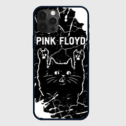 Чехол для iPhone 12 Pro Max Pink Floyd Rock Cat, цвет: 3D-черный