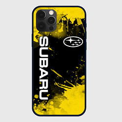 Чехол для iPhone 12 Pro Max СУБАРУ - SUBARU Желтые пятна, цвет: 3D-черный