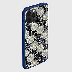 Чехол для iPhone 12 Pro Max Белые бутоны цветов, цвет: 3D-тёмно-синий — фото 2