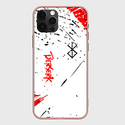 Чехол для iPhone 12 Pro Max Берсерк - Berserk logo elements, цвет: 3D-светло-розовый