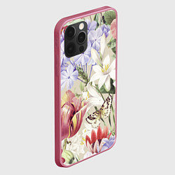 Чехол для iPhone 12 Pro Max Цветы Утренний Букет Лилий, цвет: 3D-малиновый — фото 2