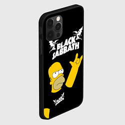 Чехол для iPhone 12 Pro Max Black Sabbath Гомер Симпсон Simpsons, цвет: 3D-черный — фото 2