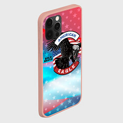 Чехол для iPhone 12 Pro Max Американский орел USA, цвет: 3D-светло-розовый — фото 2
