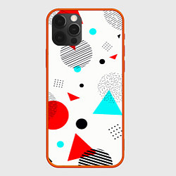 Чехол для iPhone 12 Pro Max GEOMETRIC FIGURED INTERLACING, цвет: 3D-красный