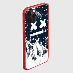 Чехол для iPhone 12 Pro Max Marshmello белый огонь, цвет: 3D-красный — фото 2