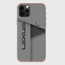 Чехол для iPhone 12 Pro Max Lexus - серая абстракция, цвет: 3D-светло-розовый
