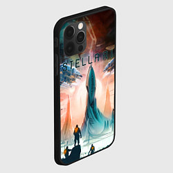 Чехол для iPhone 12 Pro Max Stellaris космические корабли на фоне башни, цвет: 3D-черный — фото 2