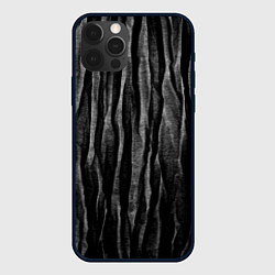 Чехол для iPhone 12 Pro Max Полосы чорные серые роизвольные random black strip, цвет: 3D-черный