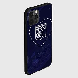 Чехол для iPhone 12 Pro Max Лого Lyon в сердечке на фоне мячей, цвет: 3D-черный — фото 2