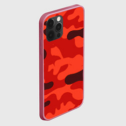 Чехол для iPhone 12 Pro Max Рыжий камуфляж Огонь Пятна, цвет: 3D-малиновый — фото 2