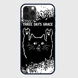 Чехол для iPhone 12 Pro Max Группа Three Days Grace и Рок Кот, цвет: 3D-черный