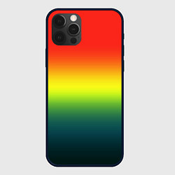 Чехол для iPhone 12 Pro Max Радужный красно-желто-зеленый градиент, цвет: 3D-черный