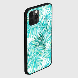 Чехол для iPhone 12 Pro Max Листья Пальмы Нарисованные Акварелью, цвет: 3D-черный — фото 2