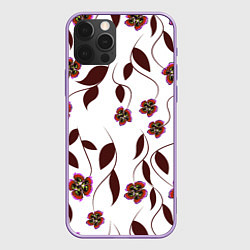 Чехол для iPhone 12 Pro Max Розовые цветы вишни на светлом фоне, цвет: 3D-сиреневый