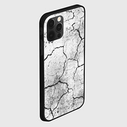 Чехол для iPhone 12 Pro Max ТРЕЩИНЫ ЧЕРНО БЕЛЫЙ, цвет: 3D-черный — фото 2
