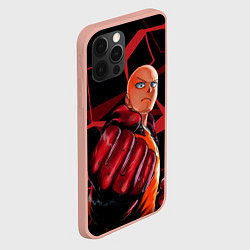 Чехол для iPhone 12 Pro Max Ванпанчмен- человек одного удара, цвет: 3D-светло-розовый — фото 2