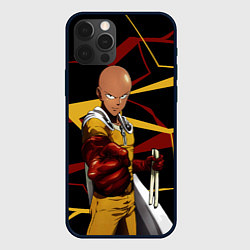 Чехол для iPhone 12 Pro Max One Punch Man - Сайтама-аниме, цвет: 3D-черный