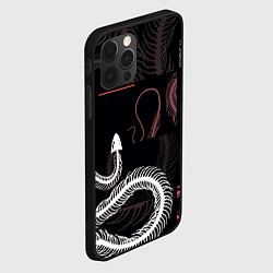 Чехол для iPhone 12 Pro Max Скелет змеи Snake skeleton, цвет: 3D-черный — фото 2