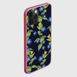 Чехол для iPhone 12 Pro Max Цветы Барвинок, цвет: 3D-малиновый — фото 2