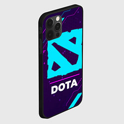 Чехол для iPhone 12 Pro Max Символ Dota в неоновых цветах на темном фоне, цвет: 3D-черный — фото 2