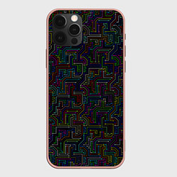 Чехол для iPhone 12 Pro Max Схема Circuit, цвет: 3D-светло-розовый