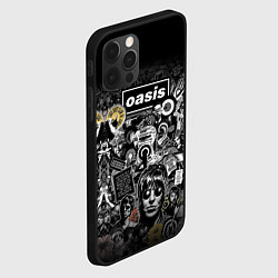 Чехол для iPhone 12 Pro Max Большой принт группы OASIS, цвет: 3D-черный — фото 2