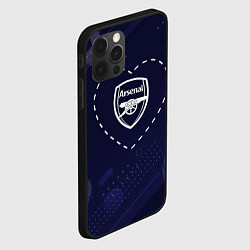 Чехол для iPhone 12 Pro Max Лого Arsenal в сердечке на фоне мячей, цвет: 3D-черный — фото 2