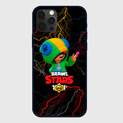 Чехол для iPhone 12 Pro Max Brawl Stars Leon Молнии, цвет: 3D-черный