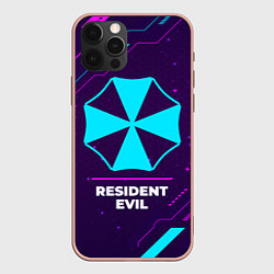 Чехол для iPhone 12 Pro Max Символ Resident Evil в неоновых цветах на темном ф, цвет: 3D-светло-розовый