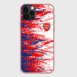 Чехол для iPhone 12 Pro Max Arsenal fc арсенал фк texture, цвет: 3D-светло-розовый