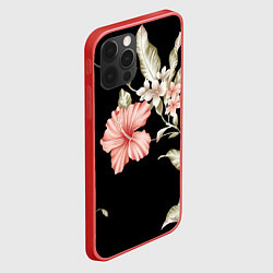 Чехол для iPhone 12 Pro Max Летняя ночь Floral composition, цвет: 3D-красный — фото 2