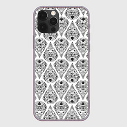 Чехол для iPhone 12 Pro Max Черно-белый геометрический узор Арт деко, цвет: 3D-серый