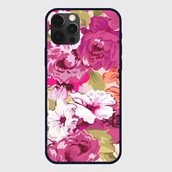 Чехол для iPhone 12 Pro Max Красочный цветочный паттерн Лето Fashion trend 202, цвет: 3D-черный