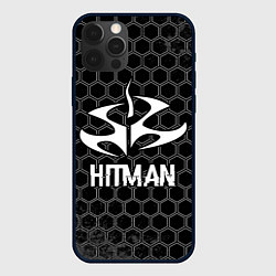 Чехол для iPhone 12 Pro Max Hitman Glitch на темном фоне, цвет: 3D-черный